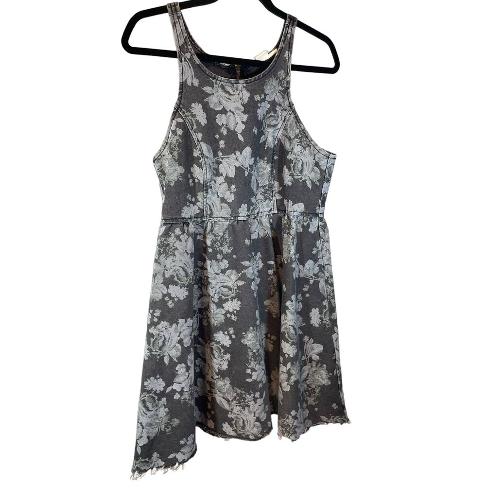 Somedays Lovin Showdown Denim Floral Print Mini Dress